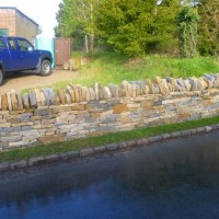 Finished frontage dry stone wall, Wicken