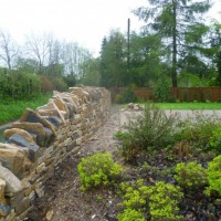 Completed frontage drystone wall, Hampshire