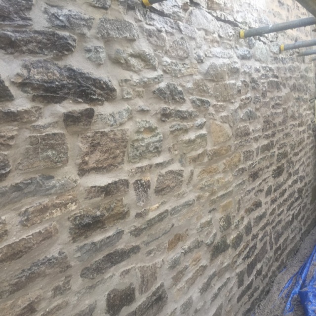 Purbeck stone wall repointing, Swanage