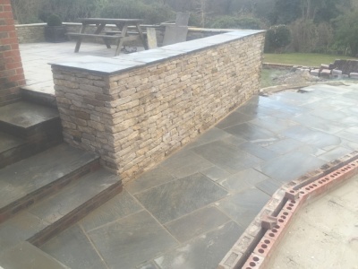 Additional walling and hard lanscaping, Haslemere