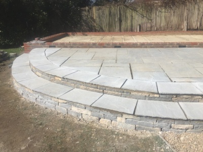 Additional walling and hard lanscaping, Haslemere