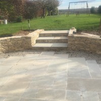 The finished walling and hard landscaping in Winchester.