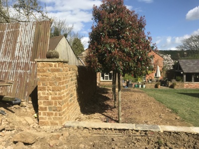 Ironstone wall in Priors Marston, Warwickshire