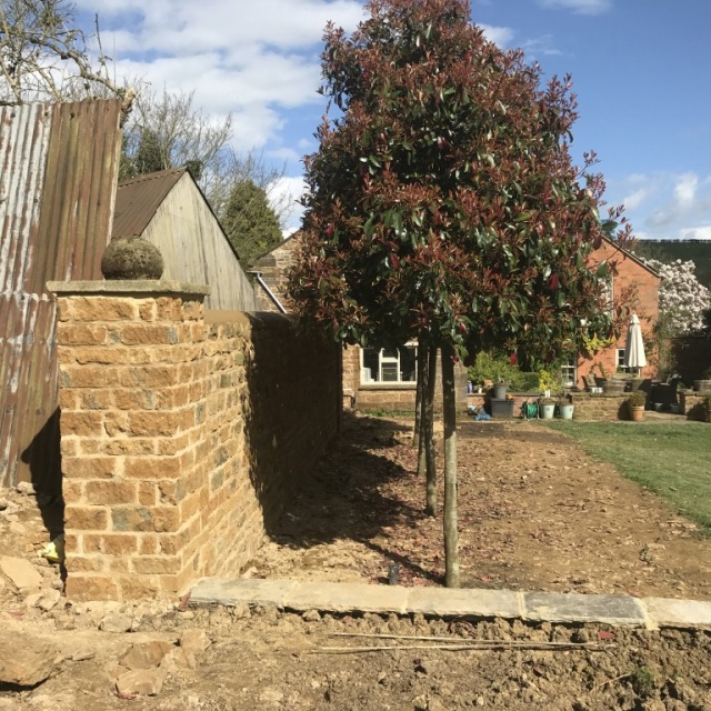 Ironstone wall in Priors Marston, Warwickshire