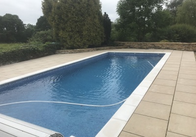 Dry Stone wall and Ornate Swimming Pool Patio in Claverdon, Warwickshire