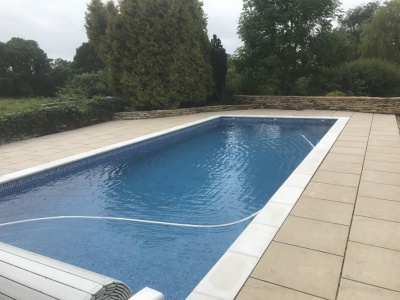 Dry Stone wall and Ornate Swimming Pool Patio in Claverdon, Warwickshire